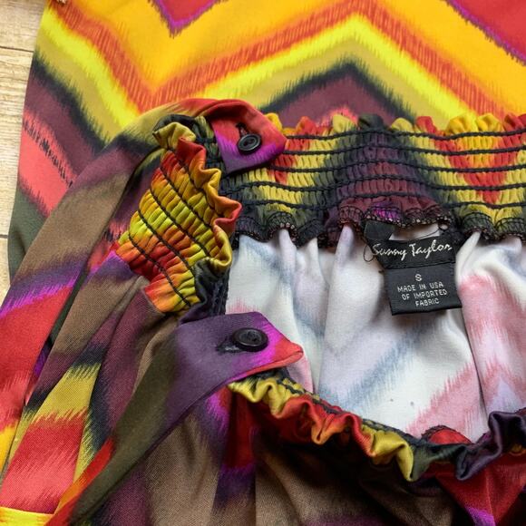 Sunny Taylor Strappy Maxi Dress sundress Bold Print Womens Small - Picture 3 of 6